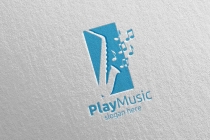 Saxophone Music Logo Design with Square Concept Screenshot 5