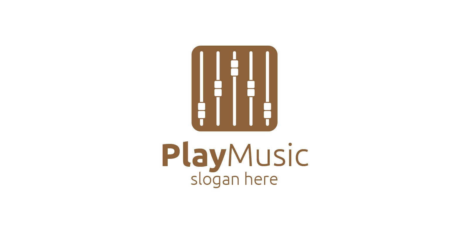Recording Studio Music Logo with Play Concept