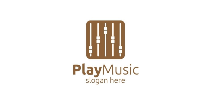 Recording Studio Music Logo with Play Concept