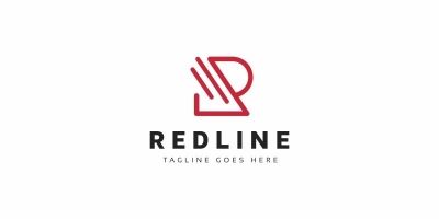 Red Line R Letter Logo