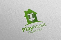 Music Logo with Microphone and Home Concept Screenshot 1