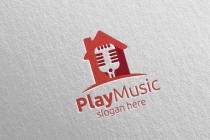 Music Logo with Microphone and Home Concept Screenshot 2