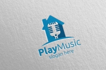 Music Logo with Microphone and Home Concept Screenshot 4
