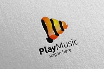 Music Logo With Note And Play Concept Screenshot 1