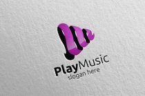 Music Logo With Note And Play Concept Screenshot 2