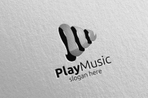 Music Logo With Note And Play Concept Screenshot 3