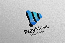 Music Logo With Note And Play Concept Screenshot 5