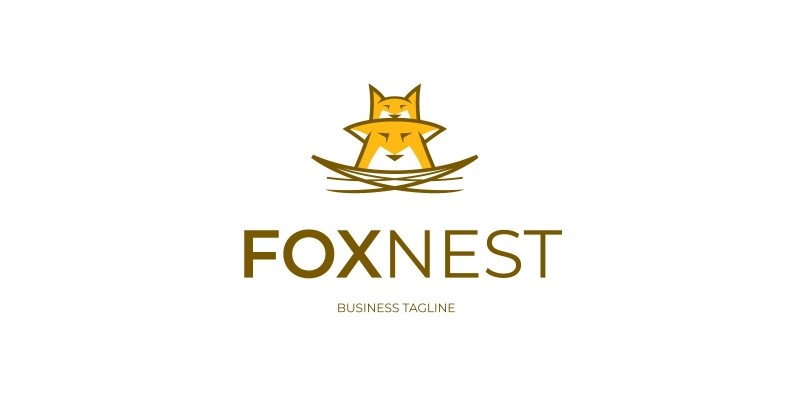 Family Fox Nest Logo Template