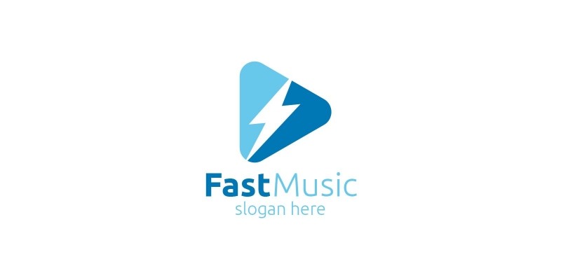 Music Logo with Fast and Play Concept