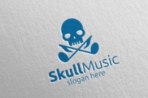 Skull Music Logo with Note and Skull Concept  Screenshot 4