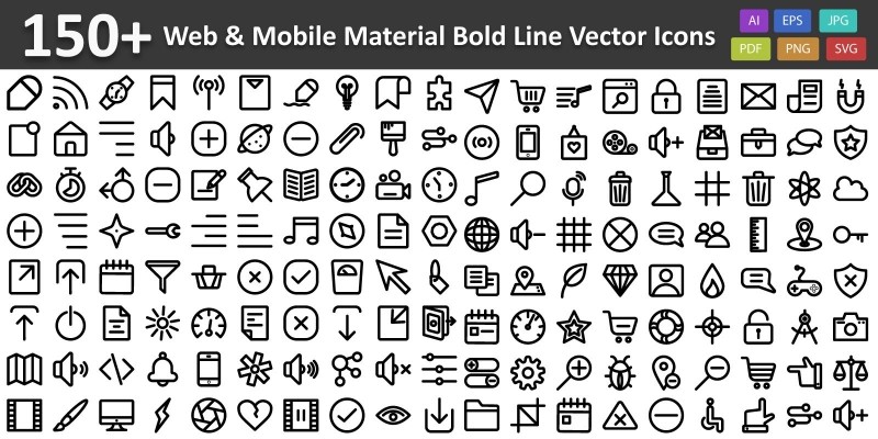 Web and Mobile Material Bold Line Vector icon