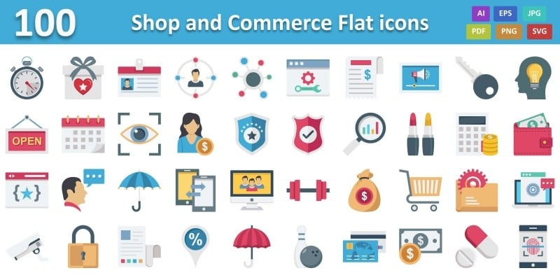  Shop and Commerce Color Vector icon