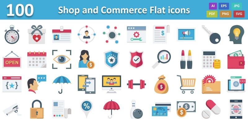  Shop and Commerce Color Vector icon