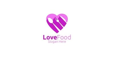 Love Healthy Food Logo  for Restaurant or  Cafe 