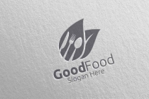 Healthy Food Logo Template for Restaurant or Cafe Screenshot 3
