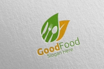 Healthy Food Logo Template for Restaurant or Cafe Screenshot 5