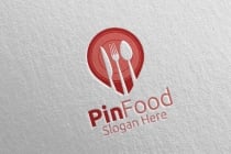 Pin Food Logo Template for Restaurant or Cafe Screenshot 1