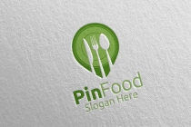 Pin Food Logo Template for Restaurant or Cafe Screenshot 4