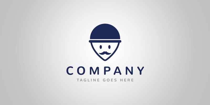 Gentleman Locator Logo Template