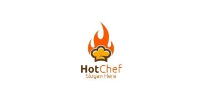 Hot Chef Food Logo For Restaurant Or Cafe 