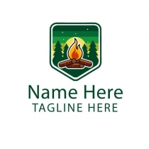 Campfire Trip Outdoor Logo Design Template Screenshot 1