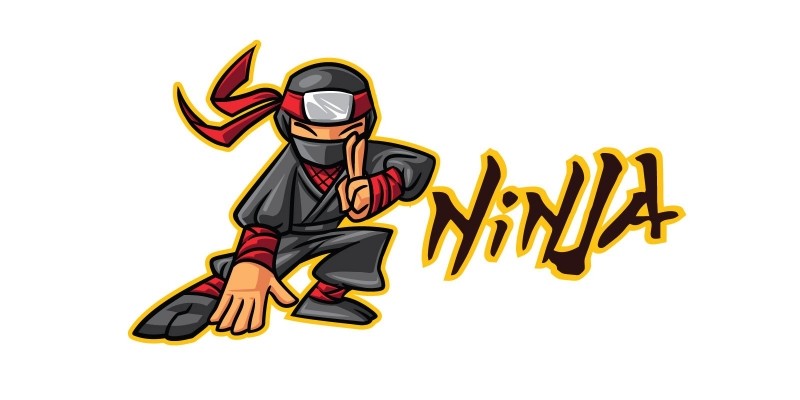 Ninja Game and Sport logo Design Template 