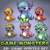6 Monsters Game Sprites Set