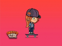 Skater Girl 2D Game Character Sprites Screenshot 1