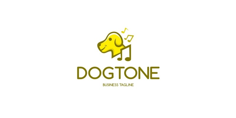 Dog Music Logo Template