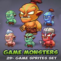 6 Orcs Game Sprites Set