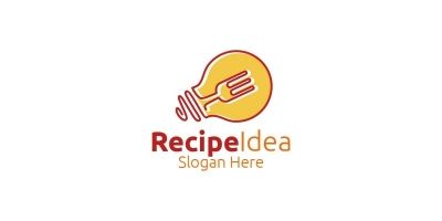 Recipe Idea Food Logo For Restaurant Or Cafe