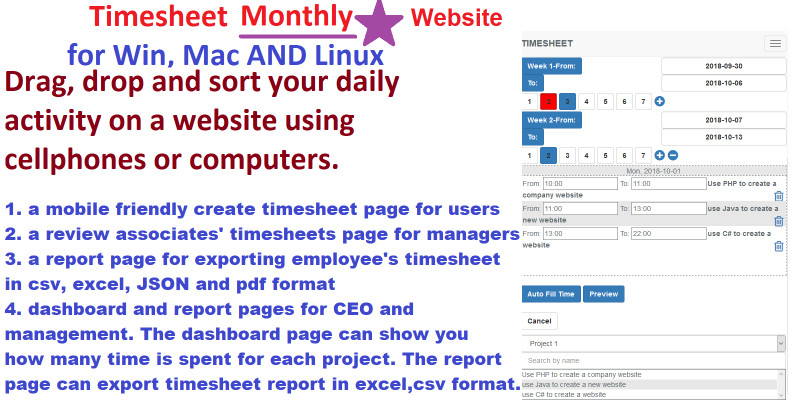 Monthly Timesheet PHP Script