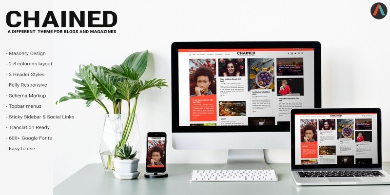 Chained - Modern Masonry Blogging WordPress Theme