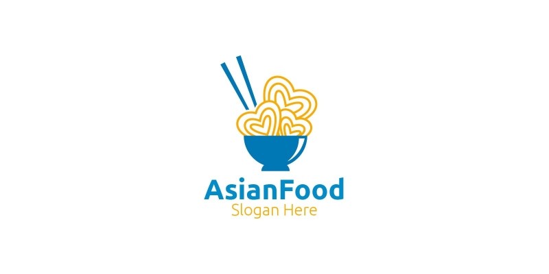 Asia Food Logo For Nutrition Or Supplement Concept