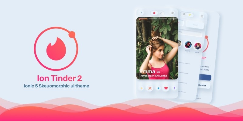 Ion Tinder 2 - Ionic 5 Skeuomorphic Dating UI Them