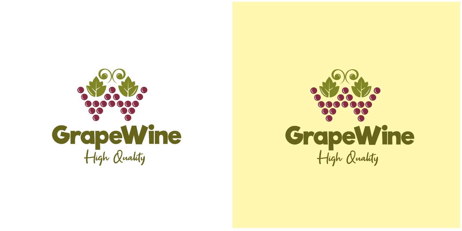 Grape Wine Letter W Logo