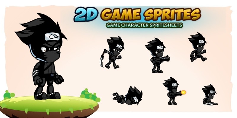 Shadow Ninja  2D Game Character Sprites