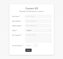 PHP Contact Form With Ajax Screenshot 1