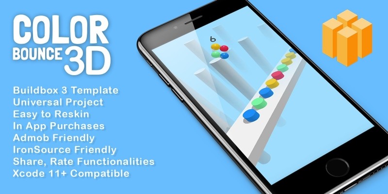 Color Bounce 3D - Buildbox Template
