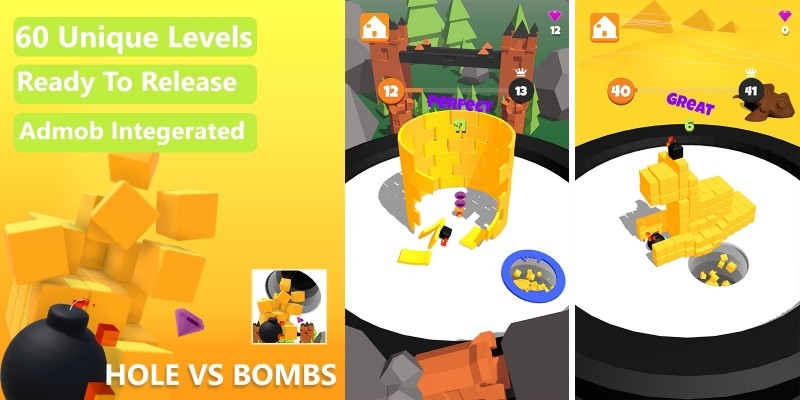 Hole vs Bombs - Unity 3D Complete Project