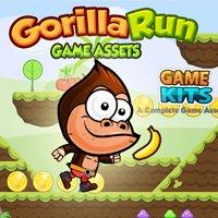 Gorilla Run Platformer Game Assets