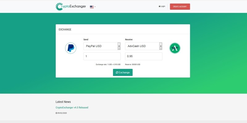 CryptoExchanger - E-Currency Exchange PHP Script