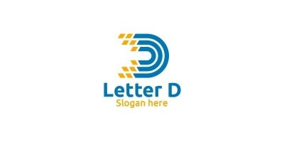 Letter D for Digital Marketing Financial Logo