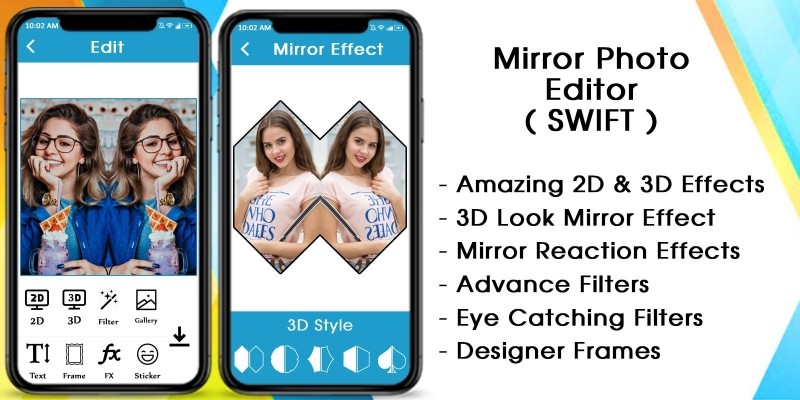 Mirror Photo - 3D MirrorPic Editor iOS Swift