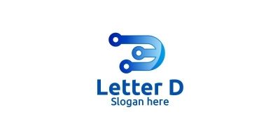 Letter D for Digital Marketing Financial Logo