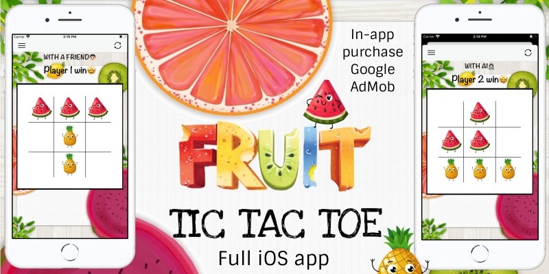 Fruit Tic Tac Toe - Full iOS App Source Code