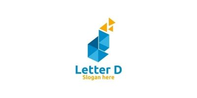 Digital Letter D Logo Design 