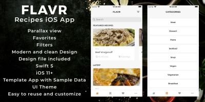Flavr - Recipes iOS App Template