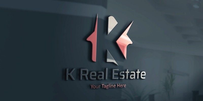 K Letter House Logo