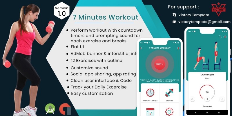 7 Minutes Workout With Admob - Android Template